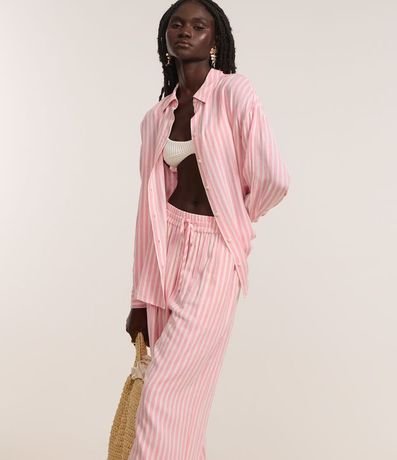 Pantalón Recto Fluida en Cambraia con Rayas verticales 2