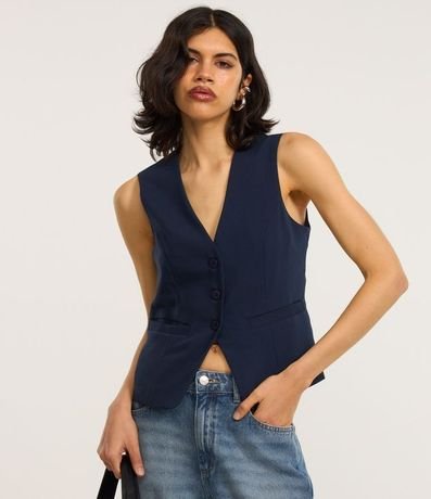 Chaleco Alargado en Sastrería con Botones Delanteros 2