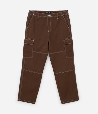 Pantalón Baggy en Sarga con Pespuntes Contrastantes 6