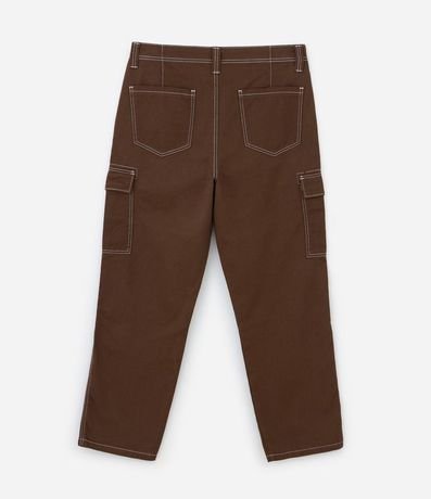 Pantalón Baggy en Sarga con Pespuntes Contrastantes 7