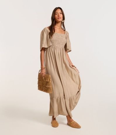 Vestido Long Midi con Lastex en el Busto