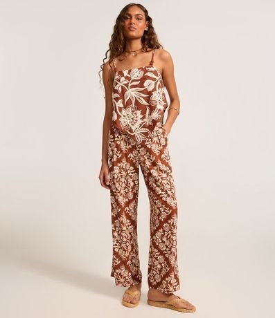 Blusa en Viscolino con Estampa Floral y Bajo con Punta 2