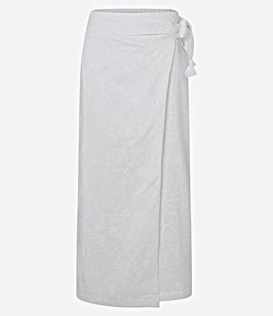 Pollera Recta Midi en Laise con Lazo y Bordados 5