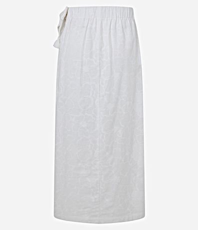 Pollera Recta Midi en Laise con Lazo y Bordados 7