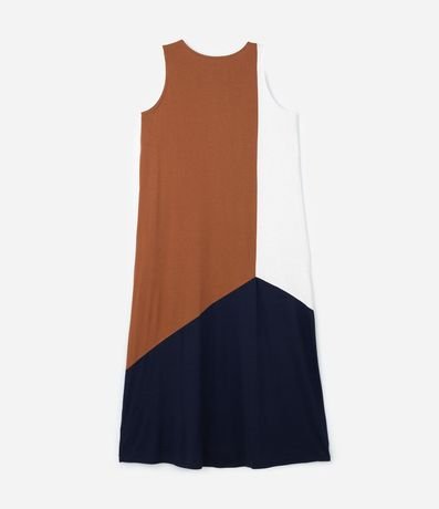 Vestido Largo en Viscosa con Bloques de Color Curve & Plus Size 6