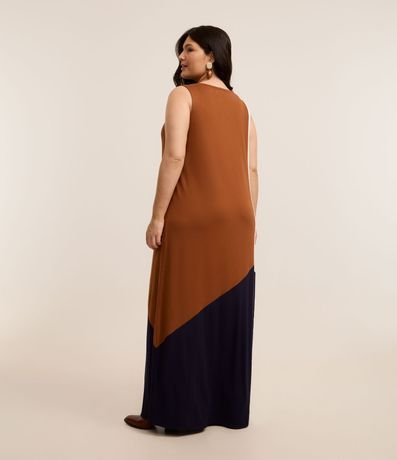 Vestido Largo en Viscosa con Bloques de Color Curve & Plus Size 2