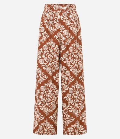 Pantalón Pantalona en Viscolino con Estampa Floral 6