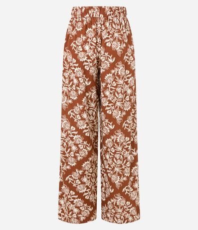 Pantalón Pantalona en Viscolino con Estampa Floral 7