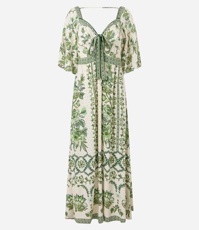 Vestido Evasê Largo en Chalis con Estampa Floral 7