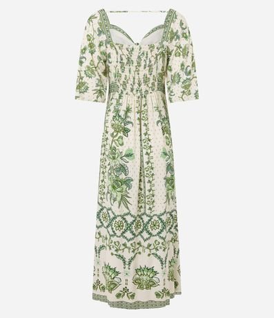 Vestido Evasê Largo en Chalis con Estampa Floral 8