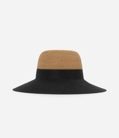 Sombrero de Playa en Paja con Aba Alargada Bicolor