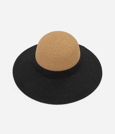 Sombrero de Playa en Paja con Aba Alargada Bicolor 3