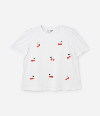 Blusa con Manga Abullonada y Cerezas Curve & Plus Size 3
