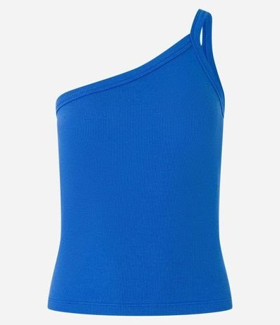 Blusa de un Hombro en Rib con Textura Leve 4