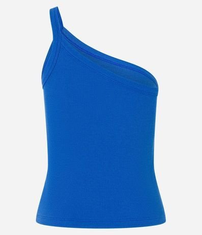 Blusa de un Hombro en Rib con Textura Leve 6