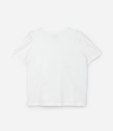 Blusa en Algodón con Manga Abullonada y Estampa Romántica Curve & Plus Size 4