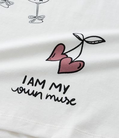 Blusa en Algodón con Manga Abullonada y Estampa Romántica Curve & Plus Size 6