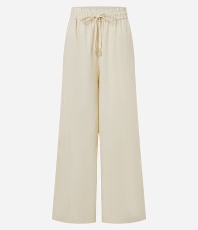 Pantalón Pantalona en Viscolino con Lazo en la Cintura 7