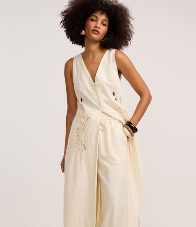 Pantalón Pantalona en Viscolino con Lazo en la Cintura 2