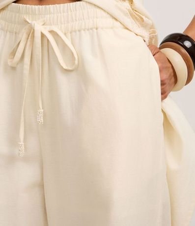 Pantalón Pantalona en Viscolino con Lazo en la Cintura 4