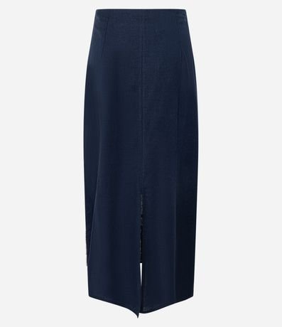 Pollera Recta Midi en Cambraia con Bordado en la Bajo 8