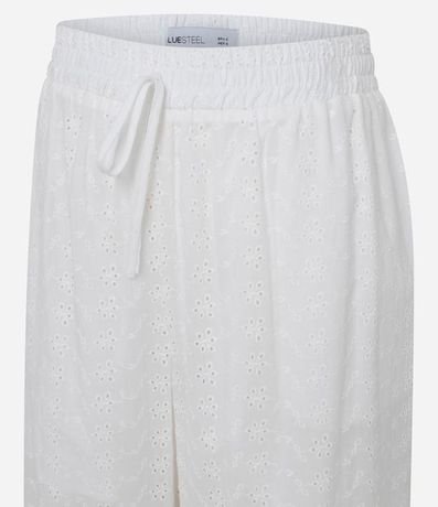 Pantalón Recto en Laise con Textura de Perforaciones y Cintura Elástica 6