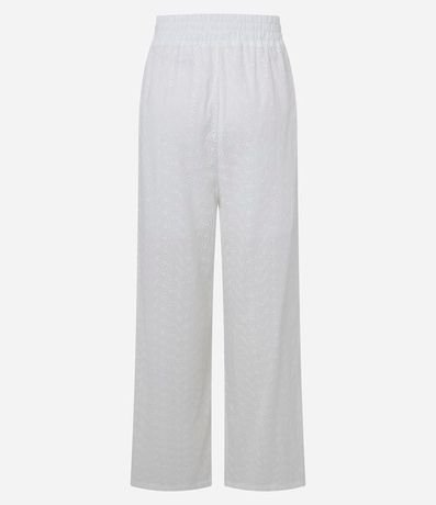 Pantalón Recto en Laise con Textura de Perforaciones y Cintura Elástica 7