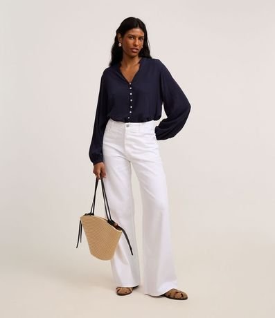 Camisa en Viscosa con Cuello Padre y Botones 2