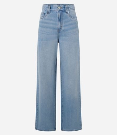 Pantalón Wide Leg en Jeans con Cintura Sastrería