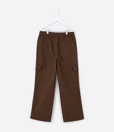 Pantalón Recto Infantil en Sarga con Bolsillo Cargo - Talle 5 a 14 años 2