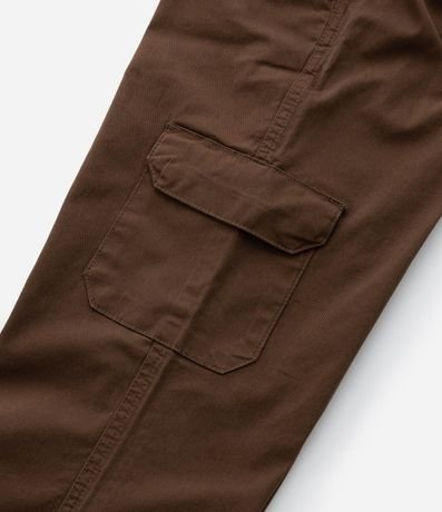 Pantalón Recto Infantil en Sarga con Bolsillo Cargo - Talle 5 a 14 años 5