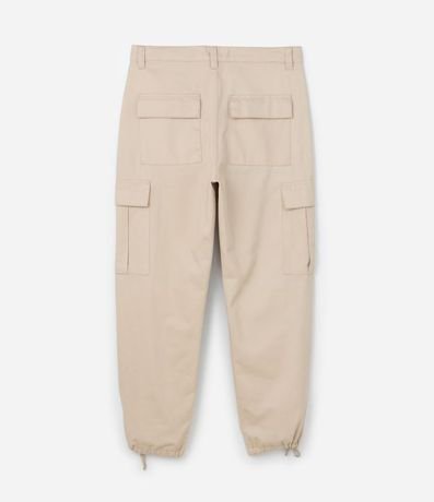 Pantalón Baggy en Sarga con Bolsillos Cargos y Ajuste en la Parte Baja 7