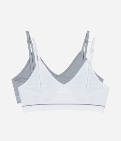 Kit 02 Sutiãs Sin Copa y Sin Aro con Biés Contrastantes 2