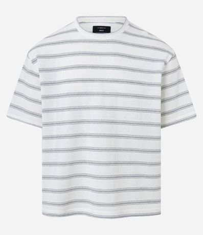 Remera Boxy en Algodón con Estampa de Rayas 7