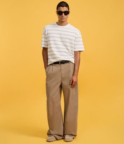 Remera Boxy en Algodón con Estampa de Rayas 2