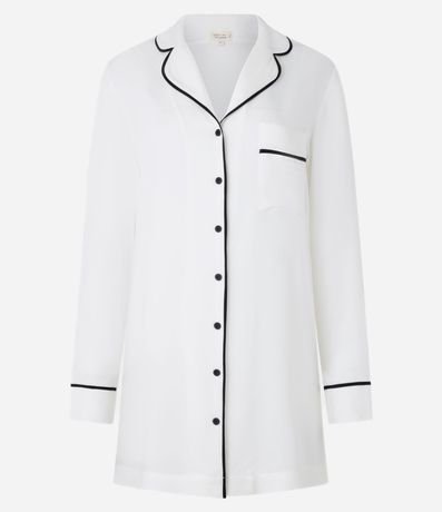 Camisón Americana con Pequeño Bolsillo y Detalles Contrastantes 3