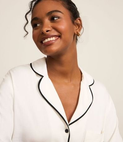 Camisón Americana con Pequeño Bolsillo y Detalles Contrastantes 2