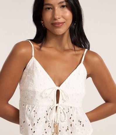 Blusa Cropped en Laise Floral con Lazo Delantero 4