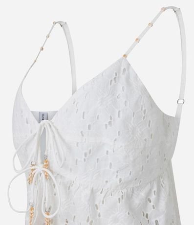 Blusa Cropped en Laise Floral con Lazo Delantero 7