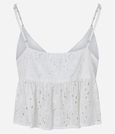 Blusa Cropped en Laise Floral con Lazo Delantero 8