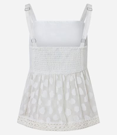 Blusa Musculosa con Escote Recto y Estampa Hojas con Detalles de Encaje 7