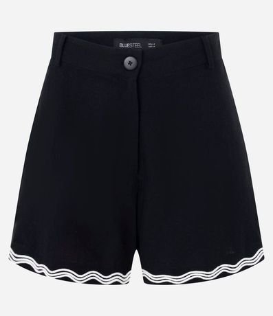 Short Corto con Lino y Bordado en la Bajo 5