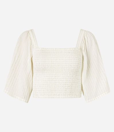 Blusa Croppet con Manga Amplia y Lastex 5