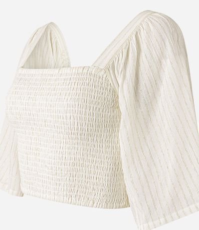 Blusa Croppet con Manga Amplia y Lastex 6