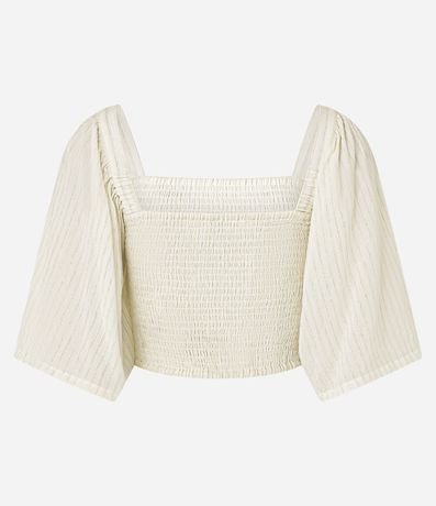 Blusa Croppet con Manga Amplia y Lastex 7