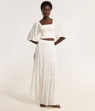 Blusa Croppet con Manga Amplia y Lastex 2