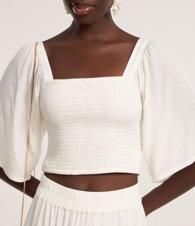 Blusa Croppet con Manga Amplia y Lastex 3