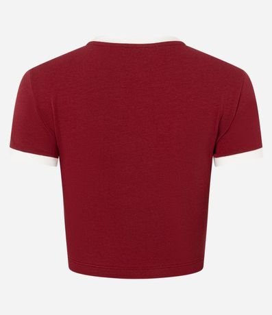 Blusa T-shirt en Algodón con Detalles Contrastantes 5