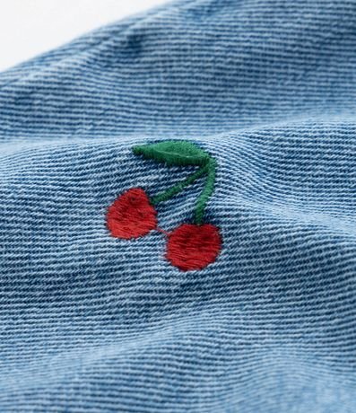 Campera Infantil Jeans con Bordado Cerezas - Talle 5 a 14 años 3