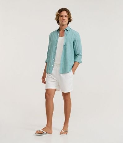 Bermuda de Banho en Ripstop con Cintura Elástica